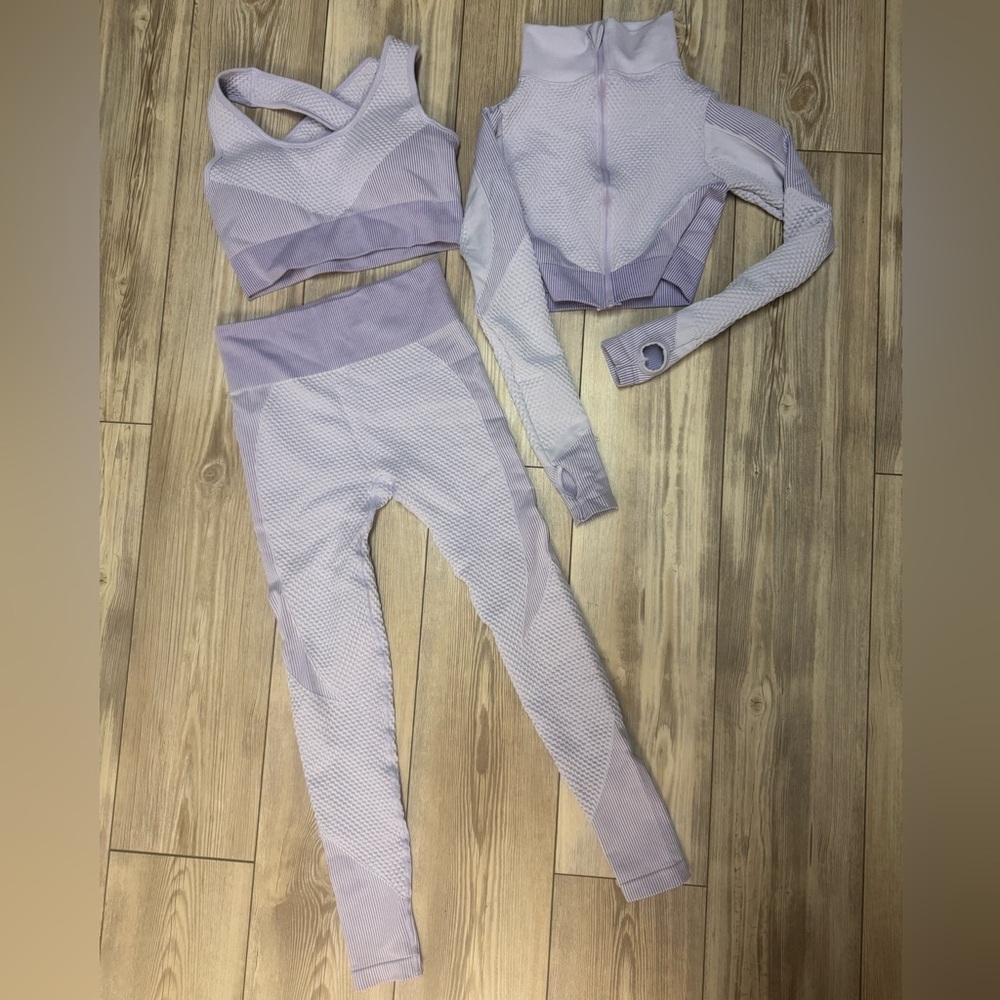3 Piece Purple Workout Set